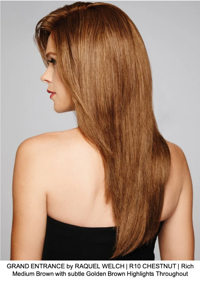 GRAND ENTRANCE by RAQUEL WELCH | R10 CHESTNUT | Rich Medium Brown with subtle Golden Brown Highlights Throughout