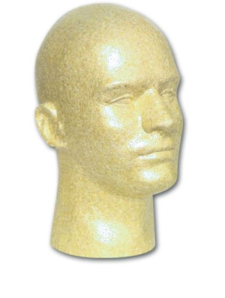 Male Face Styrofoam Mannequin Head