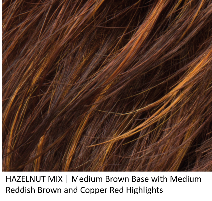 HAZELNUT MIX | Medium Brown base with Medium Reddish Brown and Copper Red highlights and Dark Roots