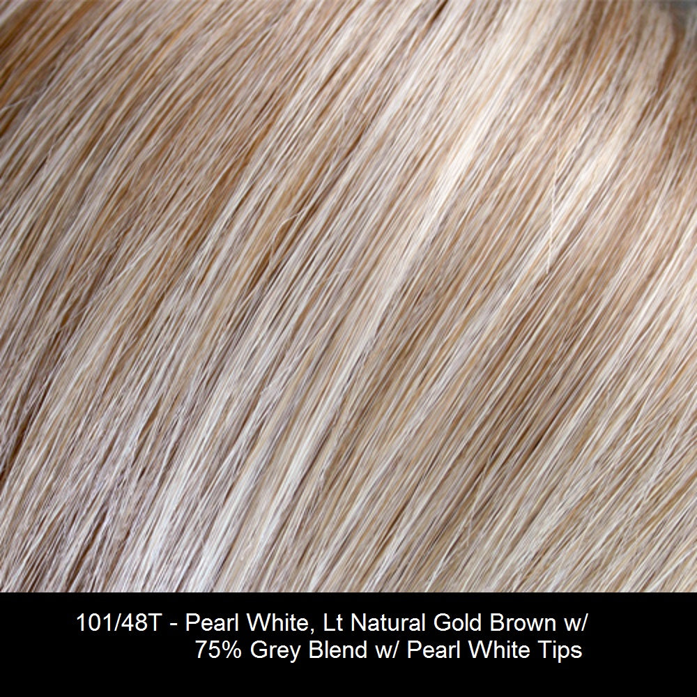 101F48T | Soft White Front, Light Brown with 75% Grey Blend with Soft White Tips