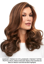 EASIPART FRENCH HH 18" by EASIHAIR | FS6/30/27 TOFFEE TRUFFLE | Brown, Medium Red-Gold, Medium Red-Gold Blonde Blend w/ Medium Gold Blonde Bold Highlights