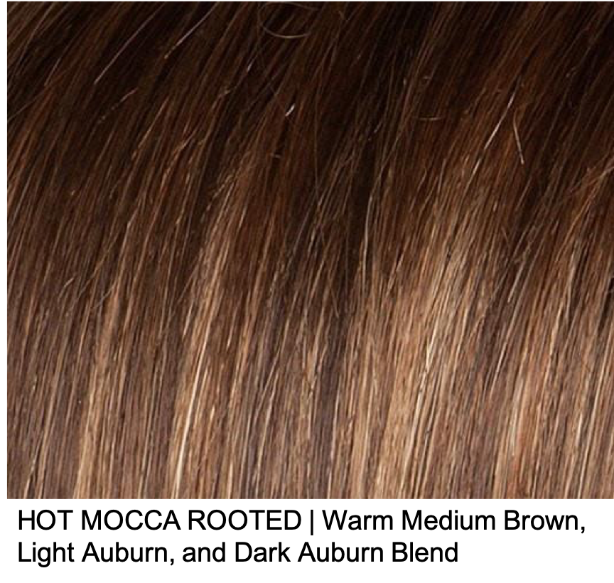 HOT MOCCA ROOTED | Medium Brown, Light Brown, and Light Auburn blend with Dark Roots