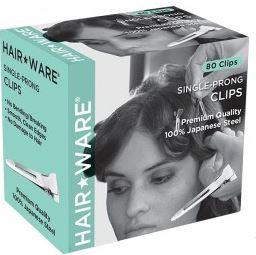 Hair Ware Single Prong Clips, 80ct