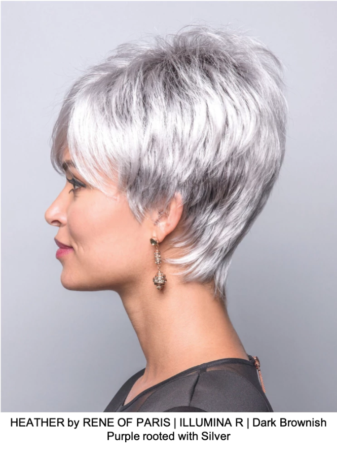HEATHER by RENE OF PARIS | ILLUMINA R | Dark Brownish Purple rooted with Silver