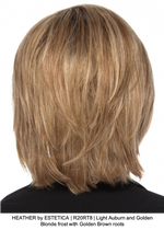 HEATHER by ESTETICA | R20RT8 | Light Auburn and Golden Blonde frost with Golden Brown roots