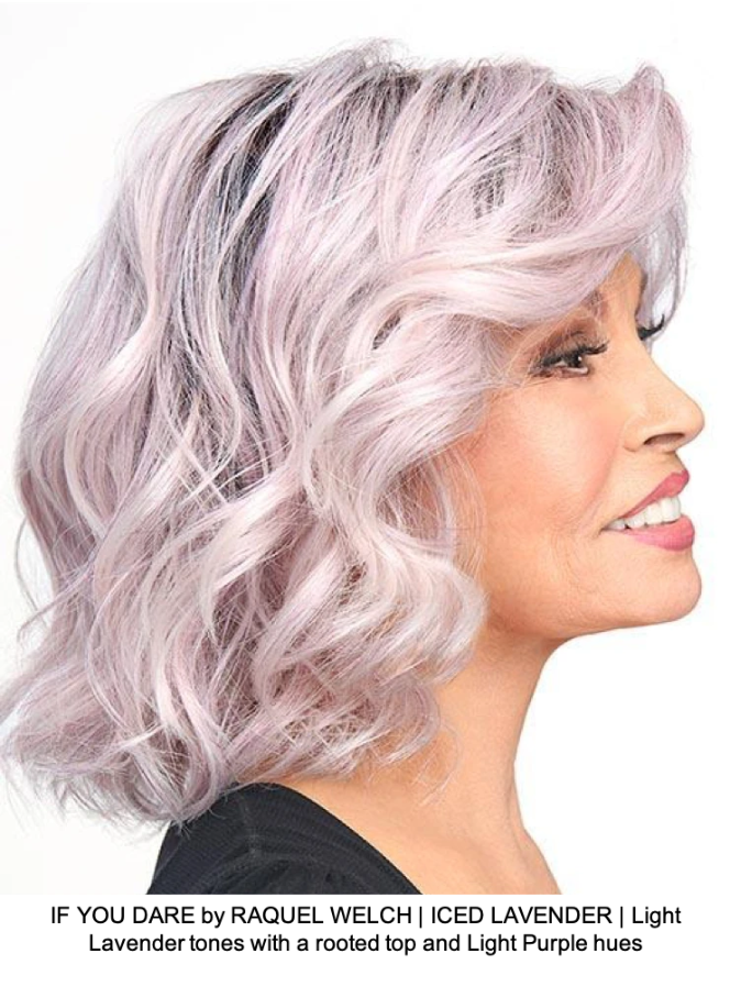 IF YOU DARE by RAQUEL WELCH | ICED LAVENDER | Light Lavender tones with a rooted top and Light Purple hues