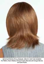 INFATUATION ELITE by RAQUEL WELCH | SS11/29 SHADED NUTMEG | Warm Medium Brown Evenly Blended with Ginger Blonde and Dark Roots