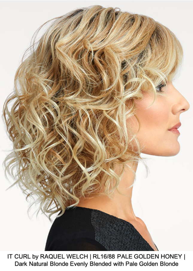 IT CURL by RAQUEL WELCH | RL16/88 PALE GOLDEN HONEY | Dark Natural Blonde Evenly Blended with Pale Golden Blonde