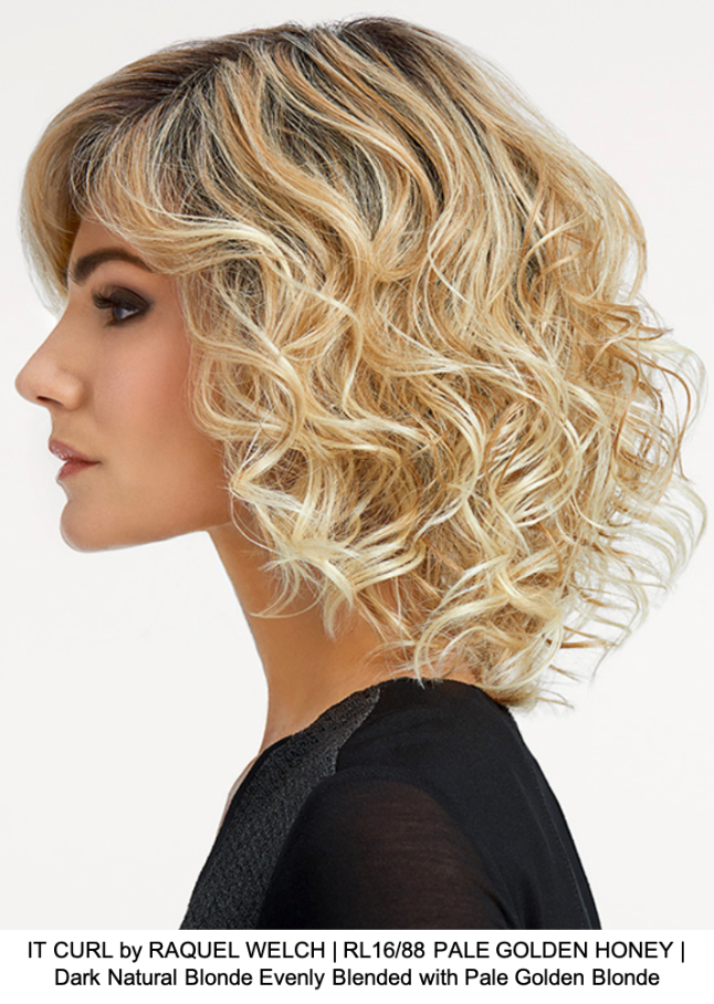 IT CURL by RAQUEL WELCH | RL16/88 PALE GOLDEN HONEY | Dark Natural Blonde Evenly Blended with Pale Golden Blonde