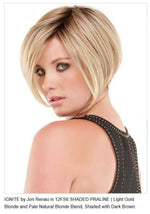  IGNITE by Jon Renau in 12FS8 SHADED PRALINE | Light Gold Blonde and Pale Natural Blonde Blend, Shaded with Dark Brown
