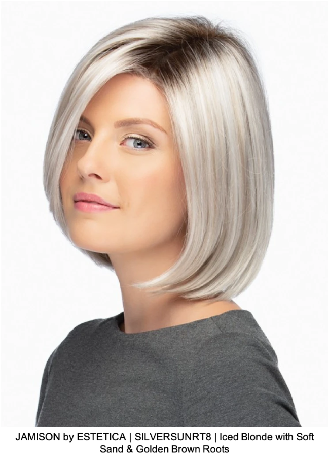 JAMISON by ESTETICA | SILVERSUNRT8 | Iced Blonde with Soft Sand & Golden Brown Roots