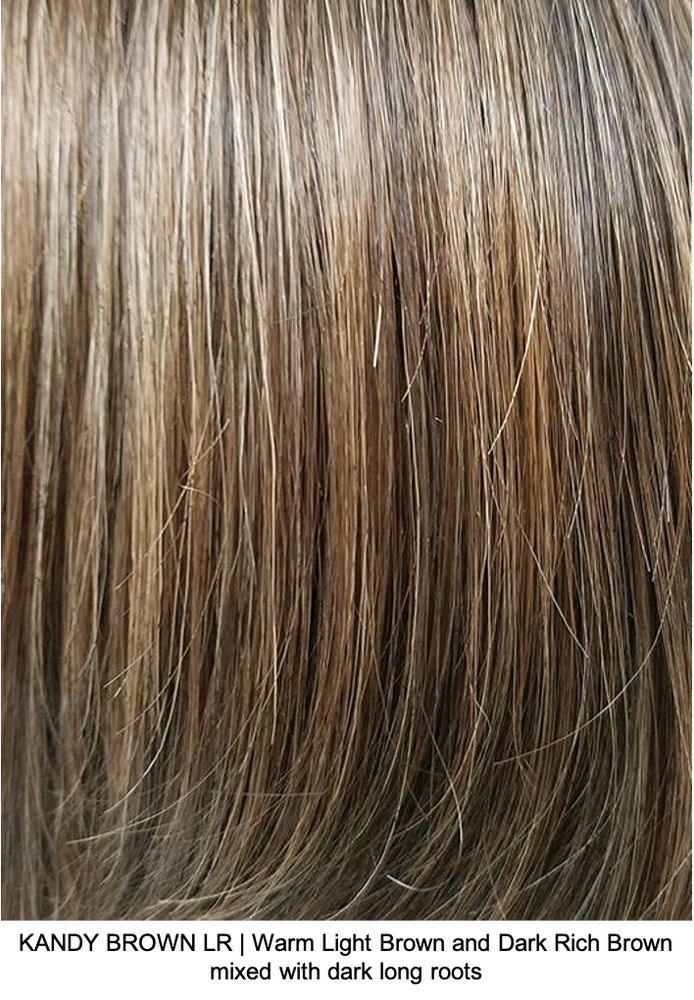 KANDY BROWN LR | Warm Light Brown and Dark Rich Brown mixed with dark long roots