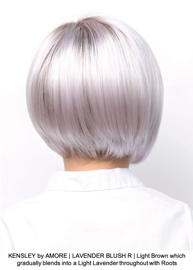 KENSLEY by AMORE | LAVENDER BLUSH R | Light Brown which gradually blends into a Light Lavender throughout with Roots