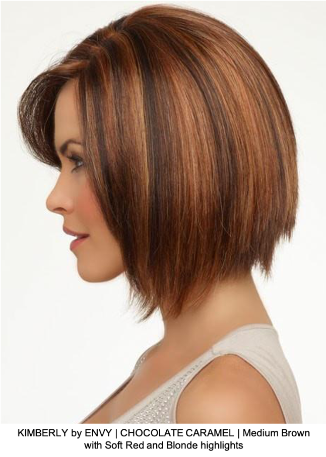 KIMBERLY by ENVY | CHOCOLATE CARAMEL | Medium Brown with Soft Red and Blonde highlights 
