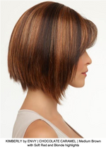 KIMBERLY by ENVY | CHOCOLATE CARAMEL | Medium Brown with Soft Red and Blonde highlights 