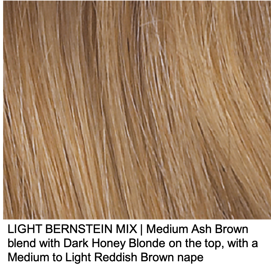 LIGHT BERNSTEIN MIX | Medium Ash Brown blend with Dark Honey Blonde on the top, with a Medium to Light Reddish Brown nape