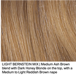 LIGHT BERNSTEIN MIX | Medium Ash Brown blend with Dark Honey Blonde on the top, with a Medium to Light Reddish Brown nape