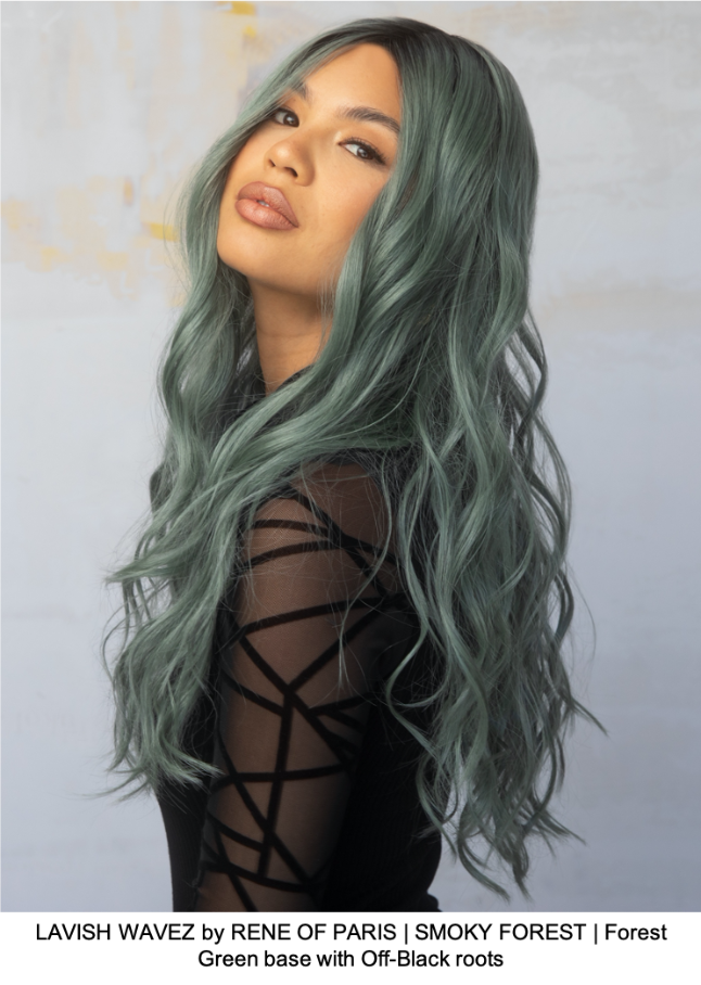 LAVISH WAVEZ by RENE OF PARIS | SMOKY FOREST | Forest Green base with Off-Black roots