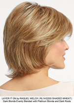 LAYER IT ON by RAQUEL WELCH | RL14/22SS SHADED WHEAT | Dark Blonde Evenly Blended with Platinum Blonde and Dark Roots