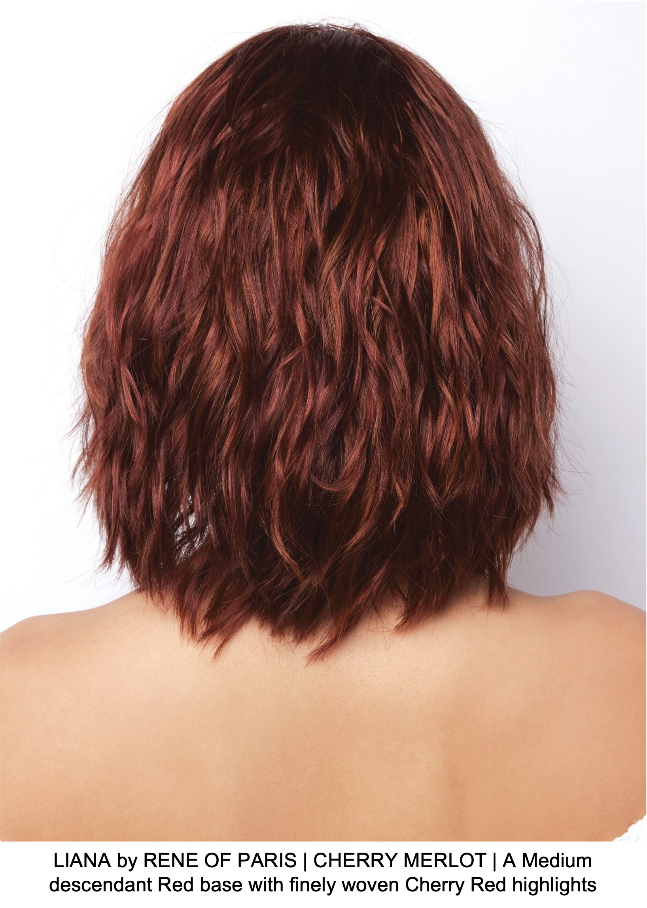 LIANA by RENE OF PARIS | CHERRY MERLOT | A Medium descendant Red base with finely woven Cherry Red highlights