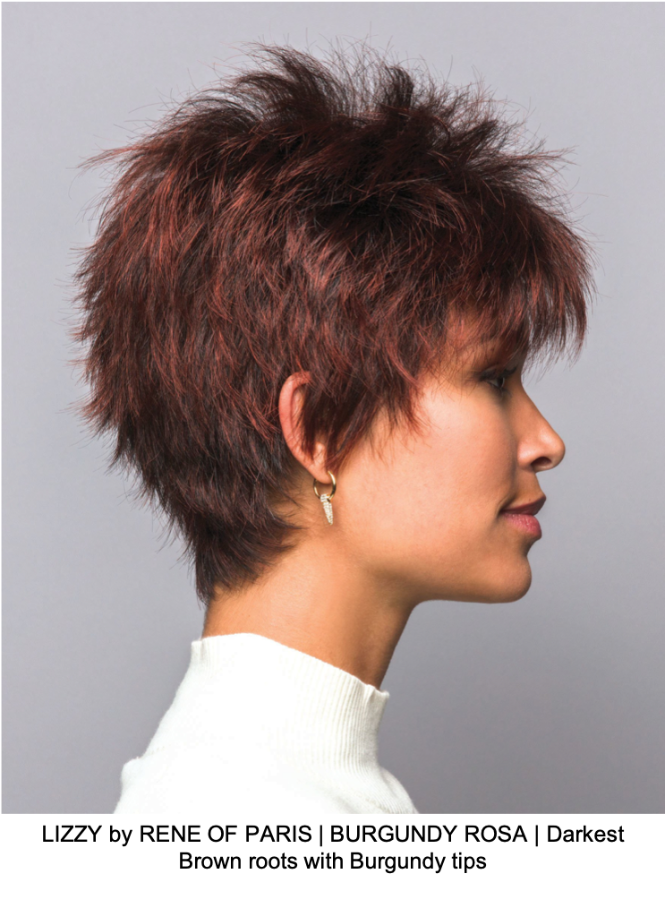 LIZZY by RENE OF PARIS | BURGUNDY ROSA | Darkest Brown roots with Burgundy tips