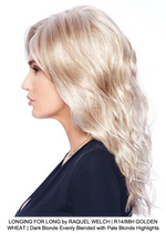 LONGING FOR LONG by RAQUEL WELCH | R14/88H GOLDEN WHEAT | Dark Blonde Evenly Blended with Pale Blonde Highlights