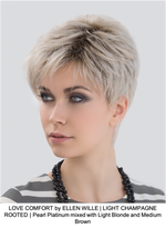 LOVE COMFORT by ELLEN WILLE | LIGHT CHAMPAGNE ROOTED | Pearl Platinum mixed with Light Blonde and Medium Brown