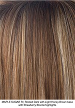 MAPLE SUGAR R | Rooted Dark with Light Honey Brown base with Strawberry Blonde highlights 