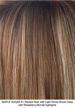 MAPLE SUGAR R | Rooted Dark with Light Honey Brown base with Strawberry Blonde highlights