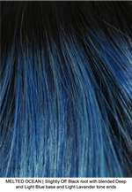 MELTED OCEAN | Slightly Off Black root with blended Deep and Light Blue base and Light Lavender tone ends