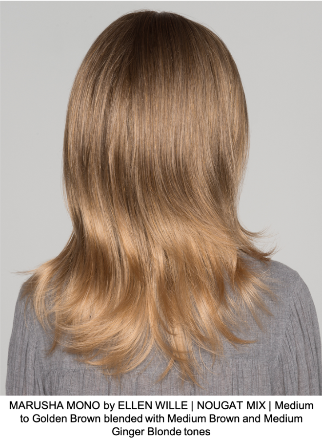 MARUSHA MONO by ELLEN WILLE | NOUGAT MIX | Medium to Golden Brown blended with Medium Brown and Medium Ginger Blonde tones