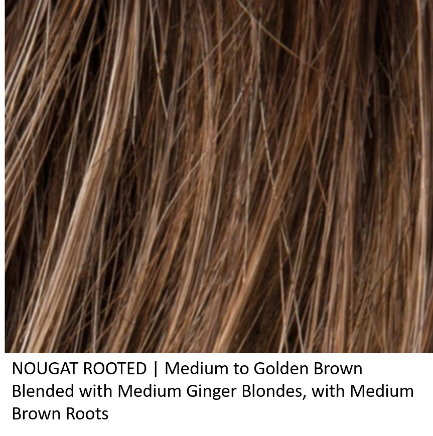 NOUGAT ROOTED | Medium to Golden Brown Blended with Medium Ginger Blondes, with Medium Brown Roots