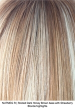 NUTMEG R | Rooted Dark Honey Brown base with Strawberry Blonde highlights