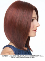 ON POINT by RAQUEL WELCH | RL33/35 DEEPEST RUBY | Dark Auburn evenly blended with Ruby Red