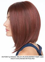 ON POINT by RAQUEL WELCH | RL33/35 DEEPEST RUBY | Dark Auburn evenly blended with Ruby Red