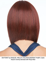 ON POINT by RAQUEL WELCH | RL33/35 DEEPEST RUBY | Dark Auburn evenly blended with Ruby Red