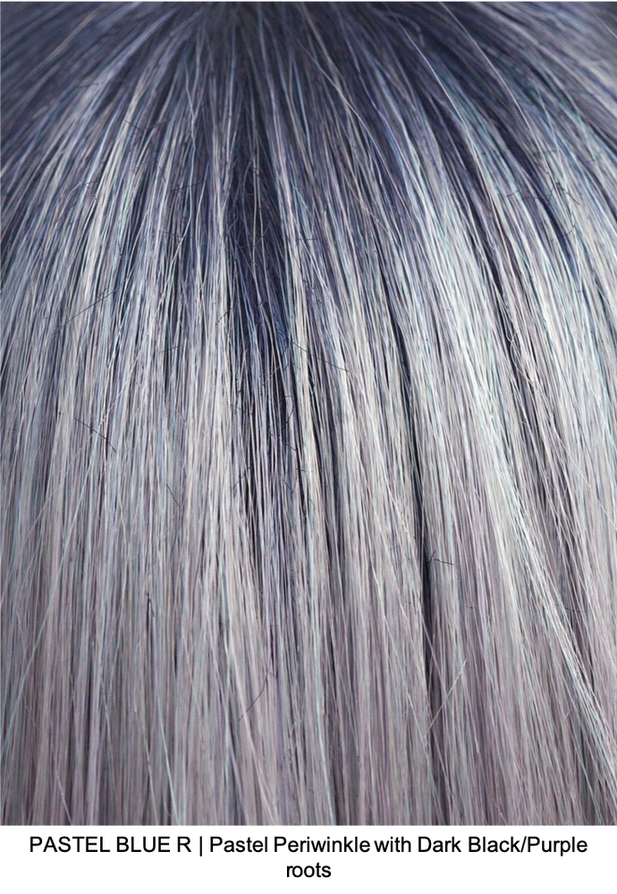 PASTEL BLUE R | Pastel Periwinkle with Dark Black/Purple roots