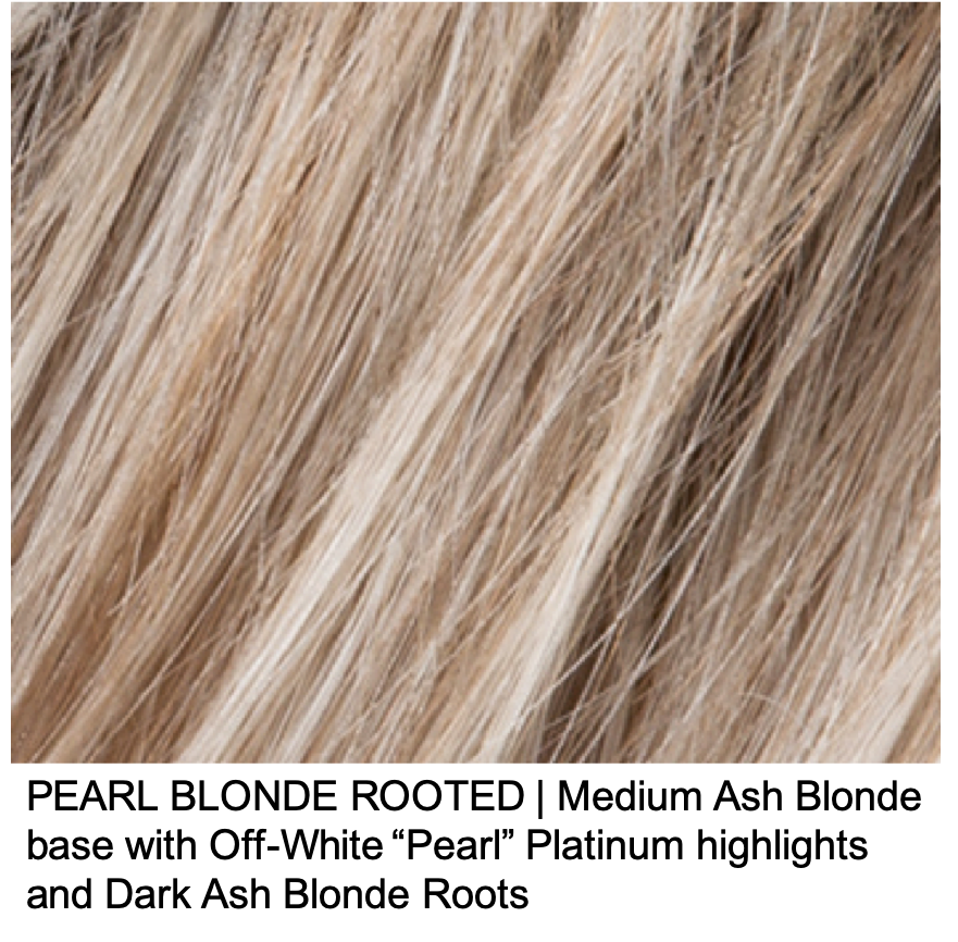 PEARL BLONDE ROOTED | Medium Ash Blonde base with Off-White "Pearl" Platinum highlights and Dark Ash Blonde Roots
