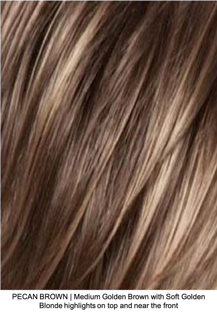 PECAN BROWN | Medium Golden Brown with Soft Golden Blonde highlights on top and near the front