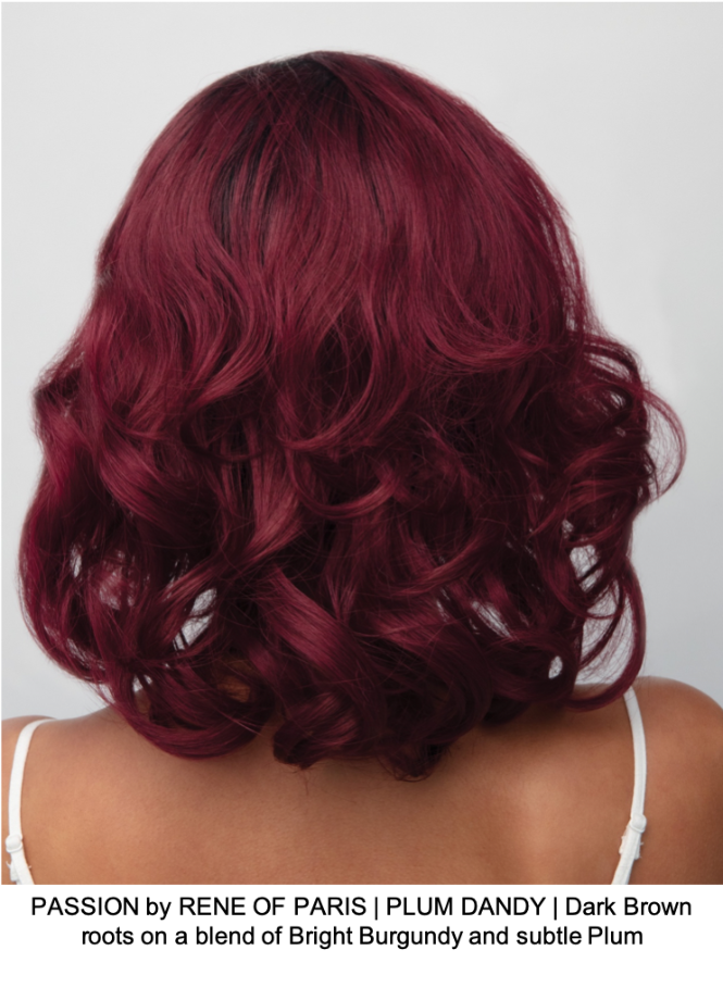 PASSION by RENE OF PARIS | PLUM DANDY | Dark Brown roots on a blend of Bright Burgundy and subtle Plum