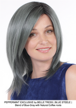 PEPPERMINT EXCLUSIVE by BELLE TRESS | BLUE STEELE | Blend of Blue-Gray with Natural Coffee roots