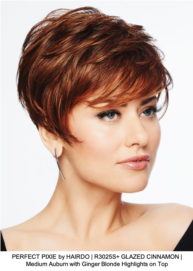 PERFECT PIXIE by HAIRDO | R3025S+ GLAZED CINNAMON | Medium Auburn with Ginger Blonde Highlights on Top
