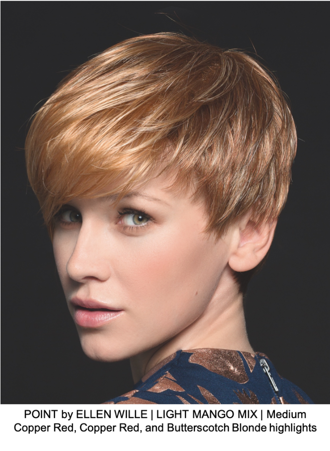 POINT by ELLEN WILLE | LIGHT MANGO MIX | Medium Copper Red, Copper Red, and Butterscotch Blonde highlights