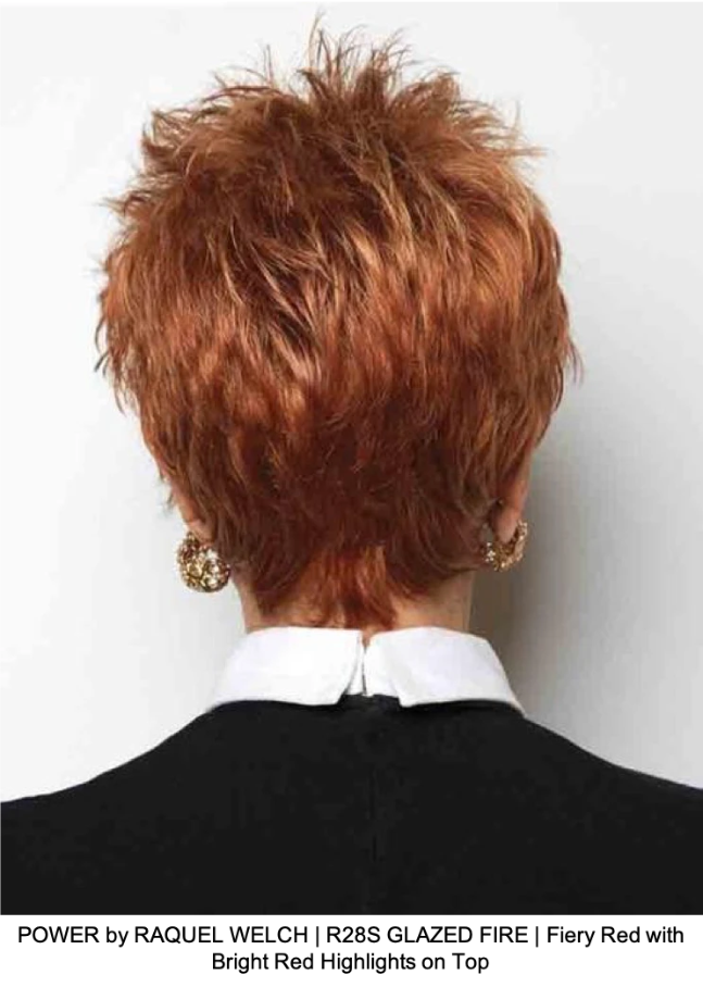 POWER by RAQUEL WELCH | R28S GLAZED FIRE | Fiery Red with Bright Red Highlights on Top