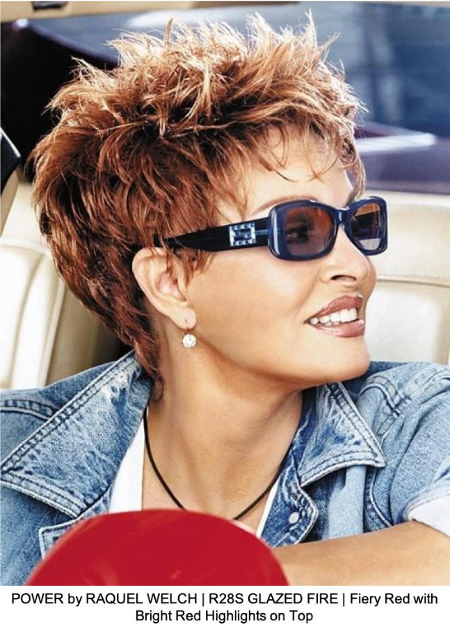 POWER by RAQUEL WELCH | R28S GLAZED FIRE | Fiery Red with Bright Red Highlights on Top