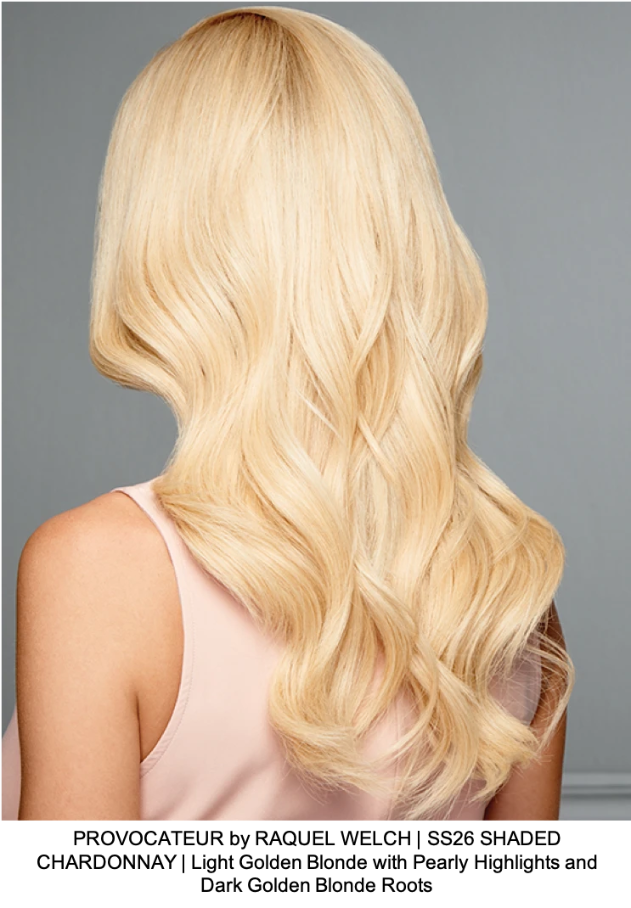 PROVOCATEUR by RAQUEL WELCH | SS26 SHADED CHARDONNAY | Light Golden Blonde with Pearly Highlights and Dark Golden Blonde Roots
