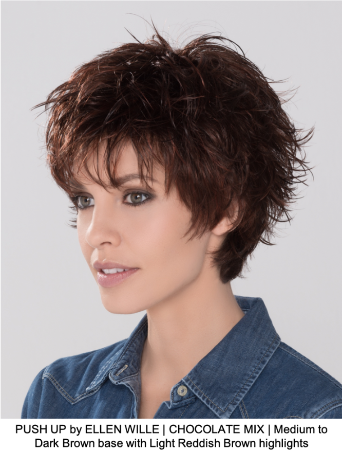 PUSH UP by ELLEN WILLE | CHOCOLATE MIX | Medium to Dark Brown base with Light Reddish Brown highlights