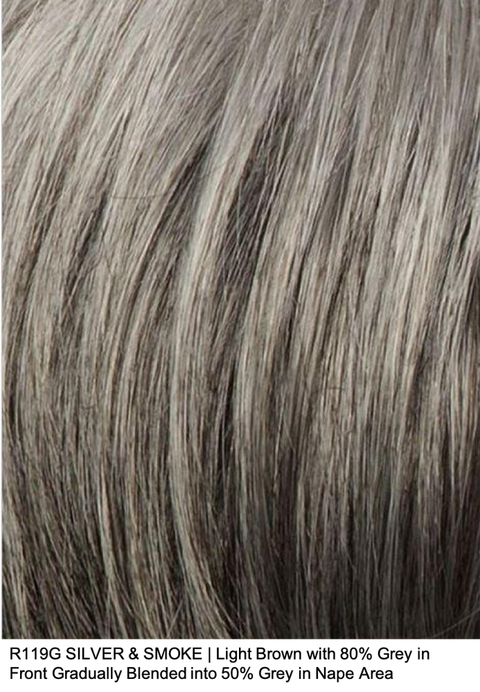R119G SILVER & SMOKE | Light Brown with 80% Grey in Front Gradually Blended into 50% Grey in Nape Area
