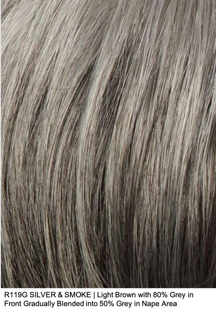 R119G SILVER & SMOKE | Light Brown with 80% Gray in Front Gradually into 50% Gray in Nape Area