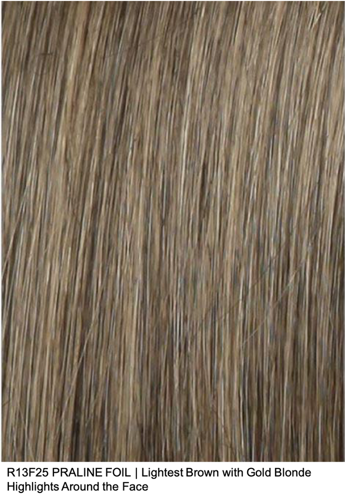 R13F25 PRALINE FOIL | Lightest Brown with Gold Blonde Highlights Around the Face